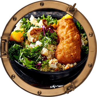 BUDDHA BOWL MIT OFEN-BACKFISCH