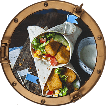 Käpt'n iglos Fischstäbchen-Wrap