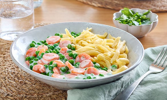 Rahm-Gemüse in Spätzle