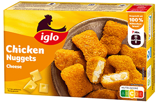 Produktverpackung iglo Chicken Nuggets Cheese