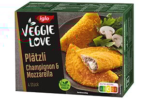iglo Produktverpackung Plätzli Champignon