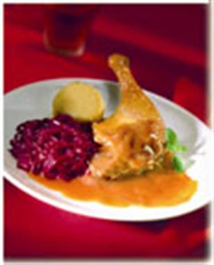 Entenkeule mit Rotkohl