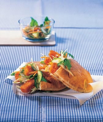 Fischstäbchen in Pitabrot