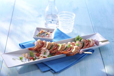 Garnelen Gemüse Spieße