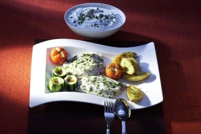 Gegrilltes Seelachsfilet