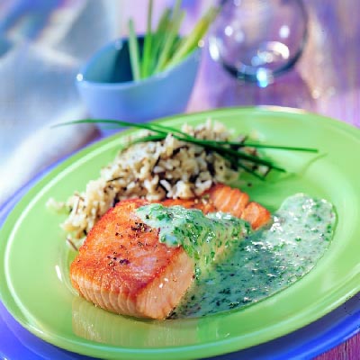 Lachs mit Zitronenreis