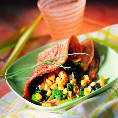 Pfannkuchen mit Spinatfüllung