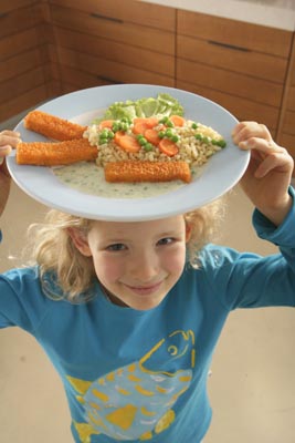 Kindergericht mit Fischstäbchen