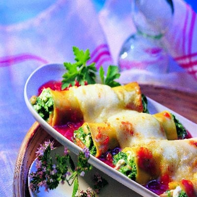 Spinat Cannelloni mit Tomatensoße