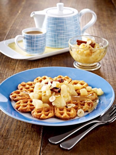 Waffeln mit Quittenkompott