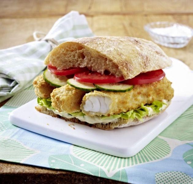 Ciabatta mit Riesen Fischstäbchen