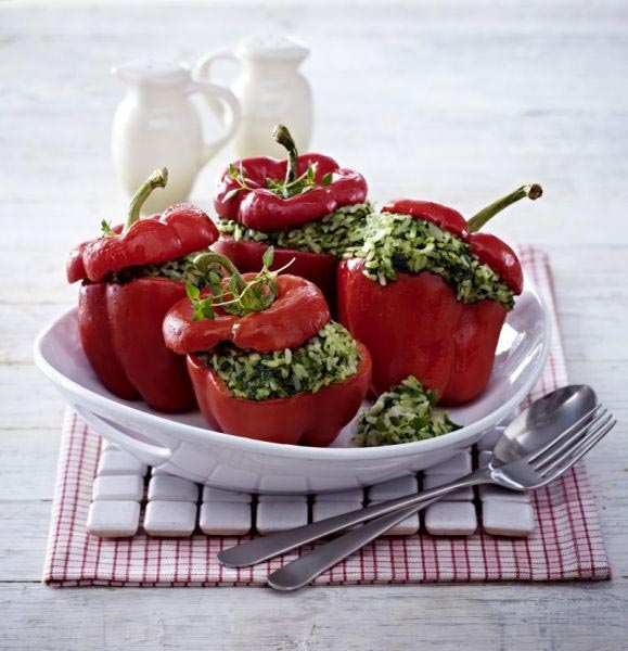 Gefüllte Paprika mit Spinat