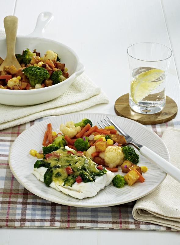 Schlemmerfilet Blattspinat mit Kartoffelpfanne