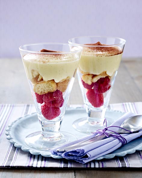 Vanillequark mit Himbeerkompott