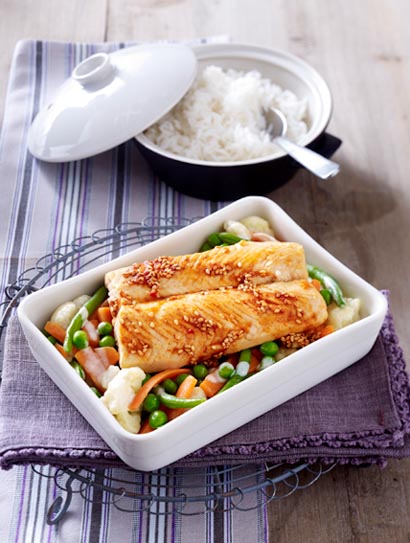 Wildlachs im Sesammantel