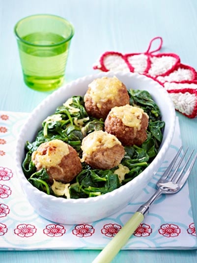 Mini Hackbällchen mit Spinat