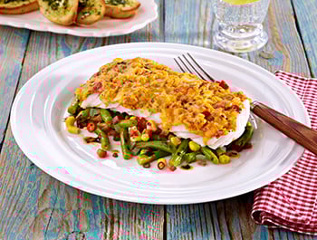 Schlemmerfilet mit Knoblauchbaguette