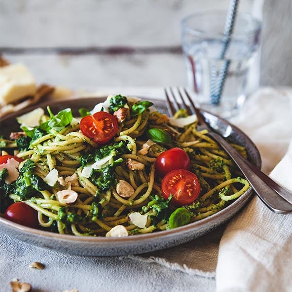 Spinat-Avocado-Pasta