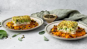 Schlemmer-Filet mit gerösteten Kürbis-Stampf & Topping Step 13