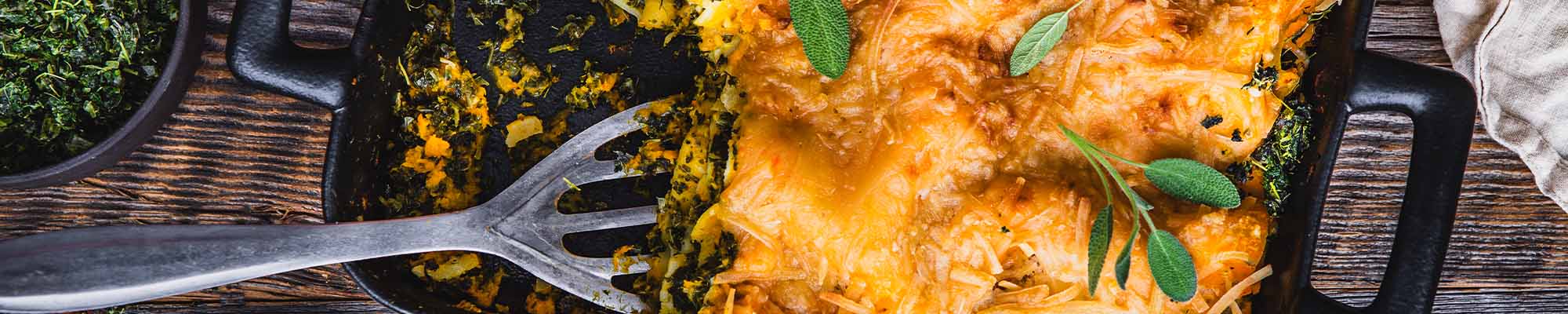 Grünkohllasagne mit Kürbissauce
