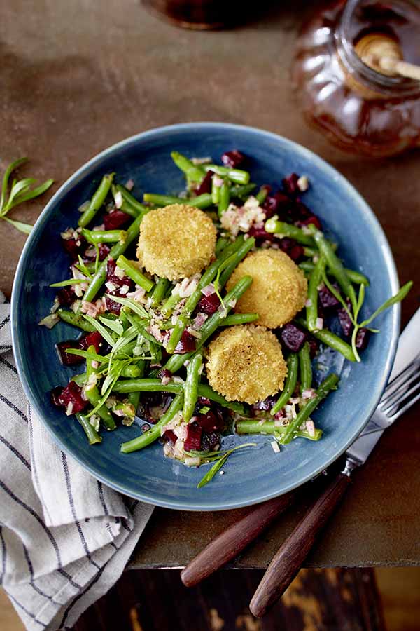  iglo bohnensalat mit gebackenem ziegenkaese neu