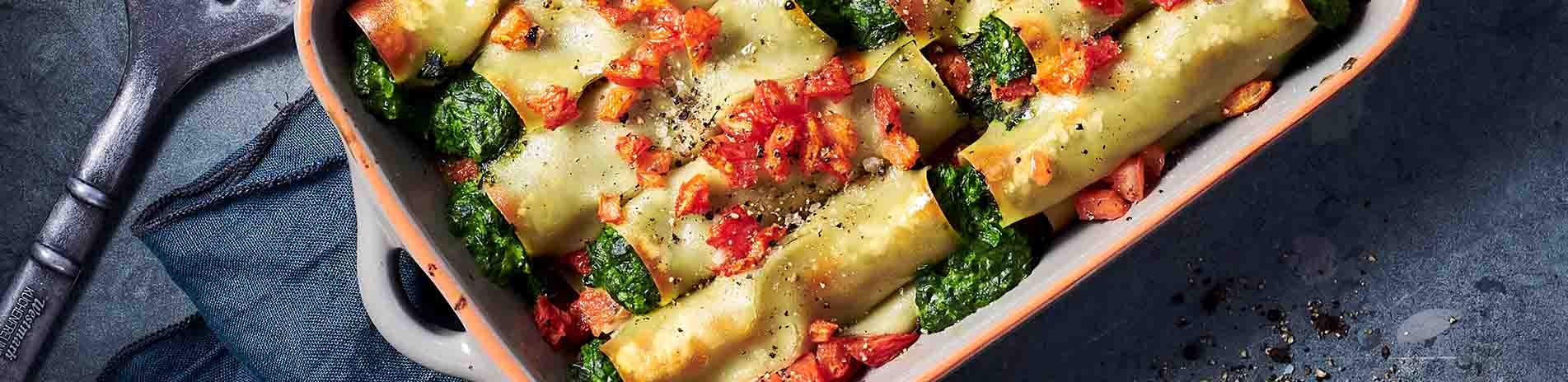 Auflaufform mit Canneloni