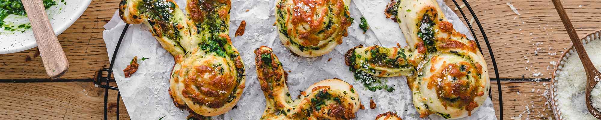 Pizzaschnecken mit Spinat