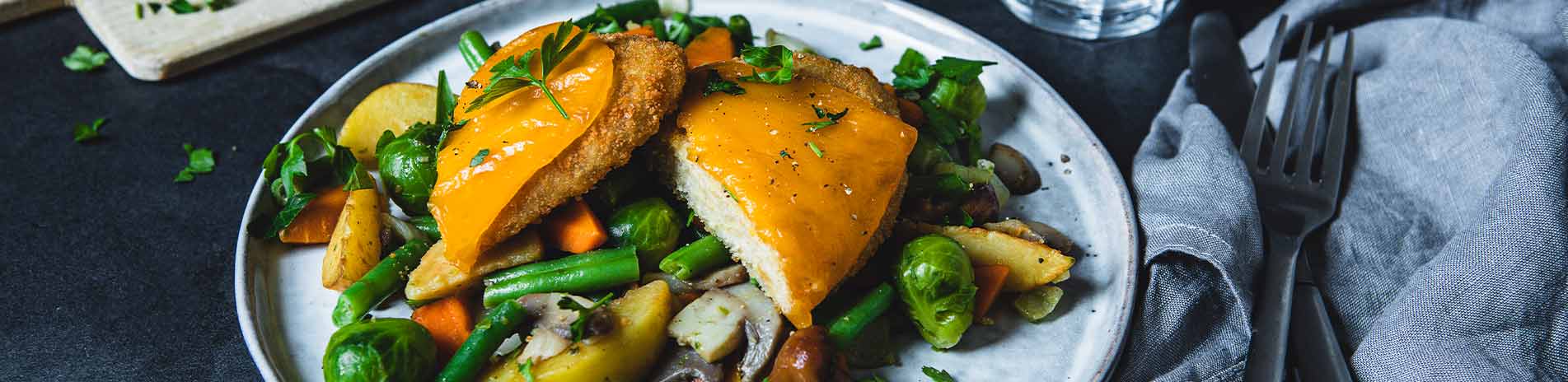 veganes Käse-Schnitzel