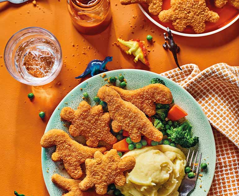 Veggie Chicken Dinos Meal