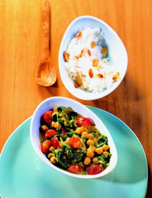 exotische kichererbsen spinat pfanne