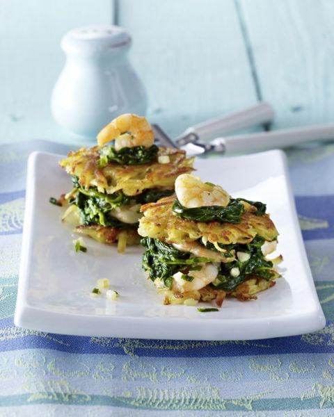 roesti mit spinat garnelen fuellung